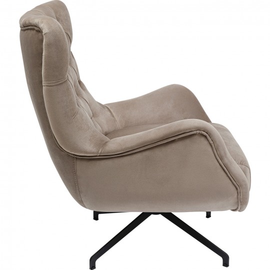 Fauteuil pivotant Bellissima velours  beige
