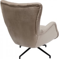 Fauteuil pivotant Bellissima velours  beige