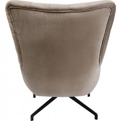 Fauteuil pivotant Bellissima velours  beige