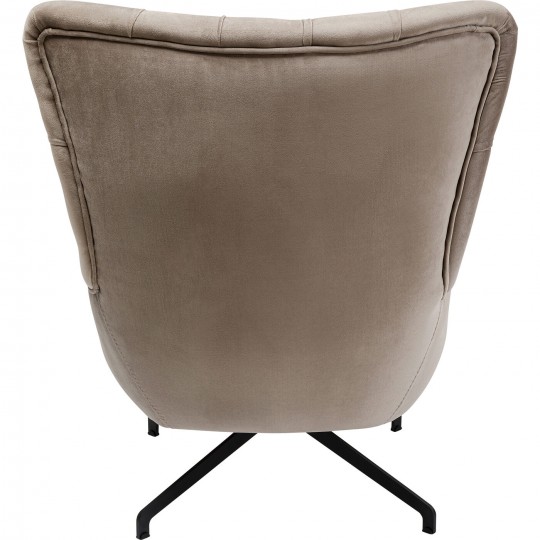 Fauteuil pivotant Bellissima velours  beige