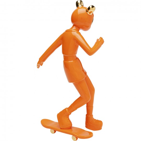 Estatueta decorativa Skating Astronaut Laranja 33 cm