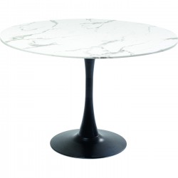 Table Schickeria  marbre blanc-noir Ø110cm