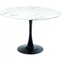 Table Schickeria  marbre blanc-noir Ø110cm