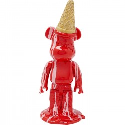 Figurine décorative Gelato Bear rouge 40cm