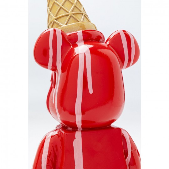 Figurine décorative Gelato Bear rouge 40cm
