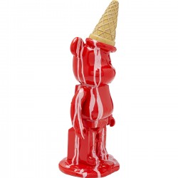 Figurine décorative Gelato Bear rouge 40cm