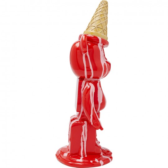 Figurine décorative Gelato Bear rouge 40cm