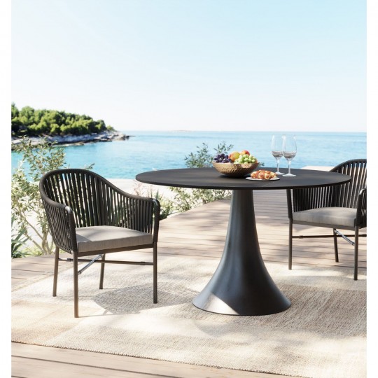 Table Grande Possibilita céramique noir Ø110cm