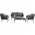 Conjunto de sofás Elba Grey Quattro (4 peças)
