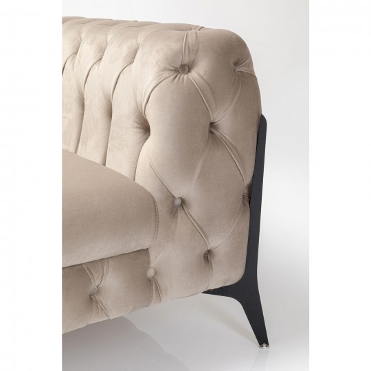 Fauteuil Bellissima velours beige 120cm