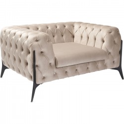 Fauteuil Bellissima velours beige 120cm