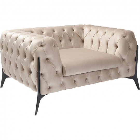 Fauteuil Bellissima velours beige 120cm