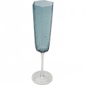 Verre à champagne Cascata bleu
