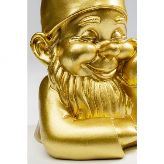 Estatueta decorativa Gnome dourado 21 cm
