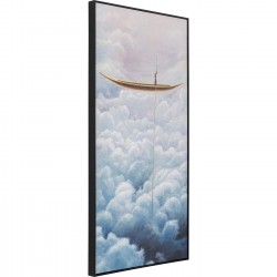 Tableau encadré Cloud Boat 60x120cm
