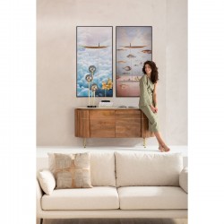 Tableau encadré Cloud Boat 60x120cm