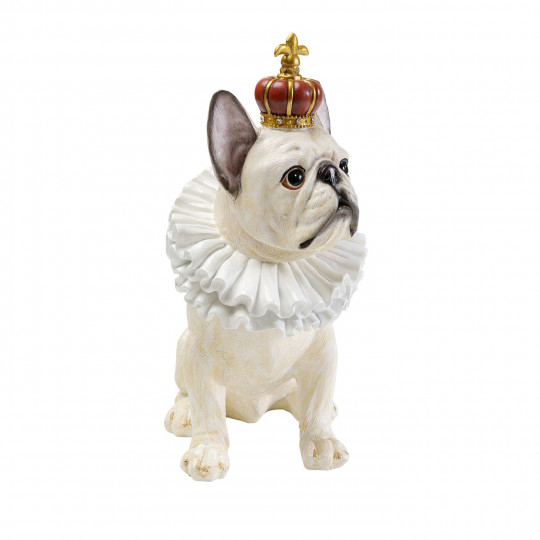 Figurine décorative King Dog blanc 33cm