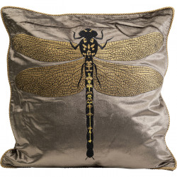 Coussin Glitter Dragenfly marron 40x40cm