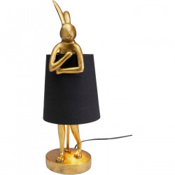 Lámpara mesa Animal Rabbit oro/negro 50cm