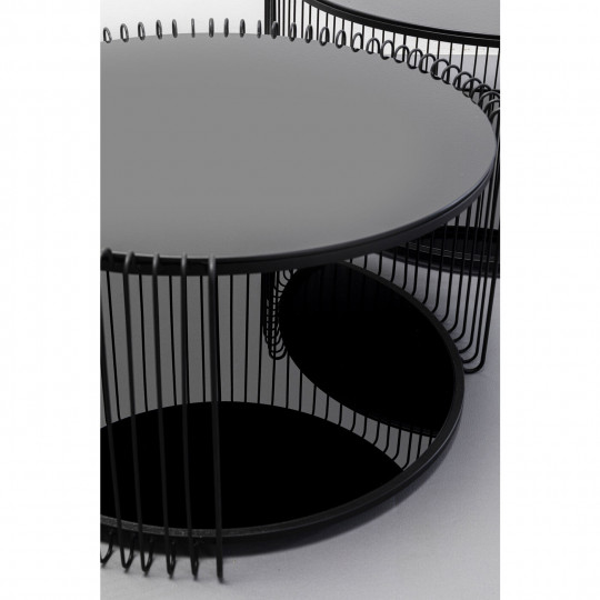 Mesa centro Wire Double Negro (2/Set)