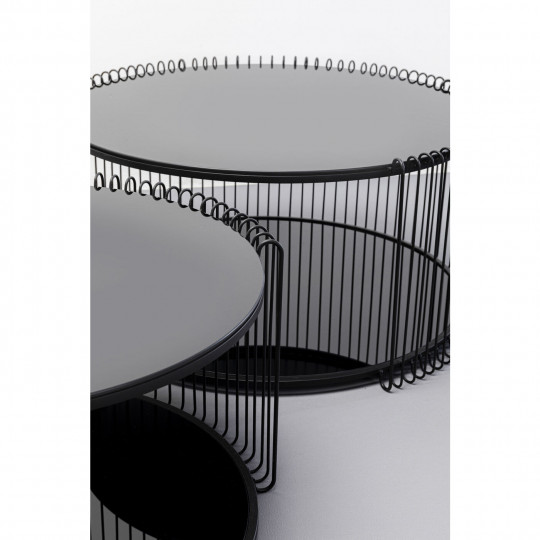 Mesa centro Wire Double Negro (2/Set)