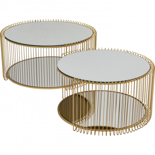 Table basse Wire Double laiton (2/Set)