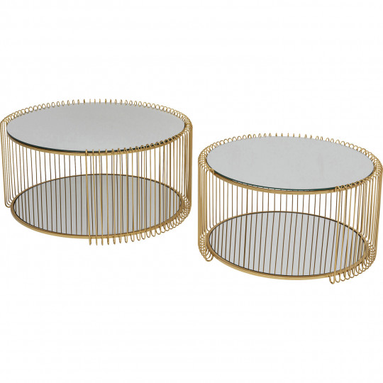 Table basse Wire Double laiton (2/Set)