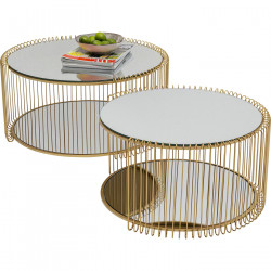 Table basse Wire Double laiton (2/Set)