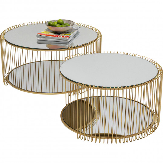 Table basse Wire Double laiton (2/Set)