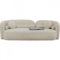 Sofá Kelly Boucle de 3 lugares em creme