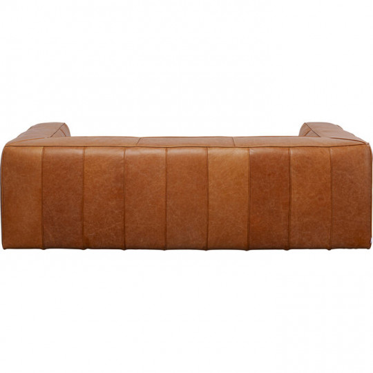 Sofá Cubetto Smart Leather Castanho claro 220cm