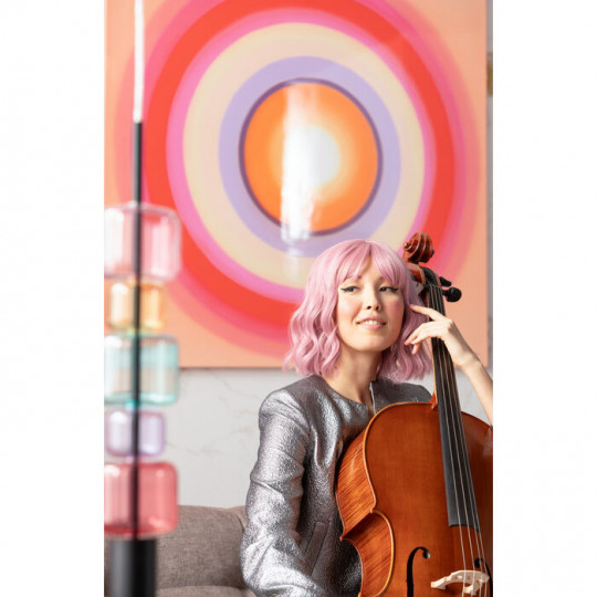 Pintura Tendency círculos cor-de-rosa 120x120cm Pintura Tendency círculos cor-de-rosa 120x120cm