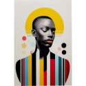 Glass Picture Muse Retro Lady Yellow 80x120cm