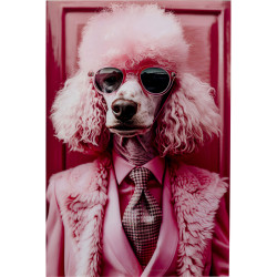 Glass Picture Pink Poodle 80x120cm