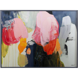 Framed Picture Abstract High Gloss Pink 160x120cm
