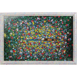 Framed Picture Floating Flower Market 150x100cm