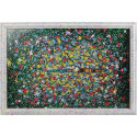 Framed Picture Floating Flower Market 150x100cm