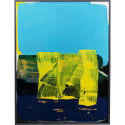 Framed Picture Abstract High Gloss Blue 120x160cm
