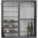 Wall Wine Shelf Porto Black 75x80cm