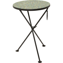 Side Table Clack Mosaic Green Blue Ø35cm