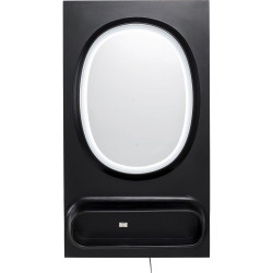 Wall Mirror Aero LED Black 80x141cm