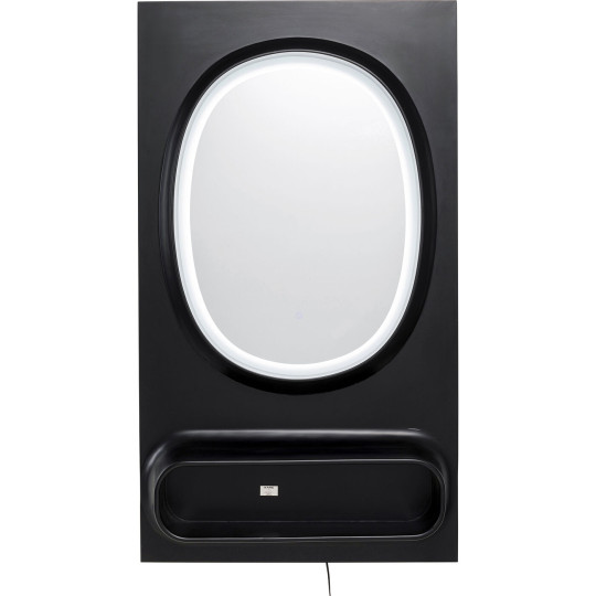 Wall Mirror Aero LED Black 80x141cm