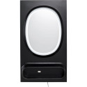 Wall Mirror Aero LED Black 80x141cm