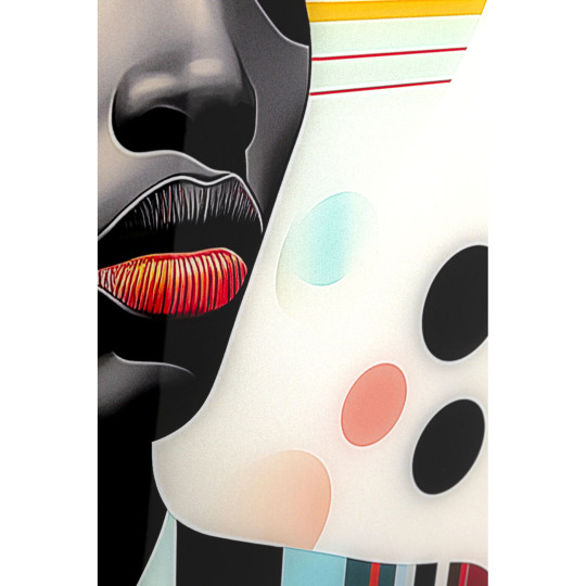 Glass Picture Muse Retro Lady Yellow 80x120cm
