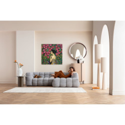 Glass Picture Art Nouveau Fleur 120x120cm