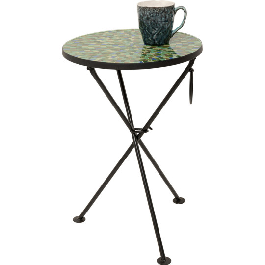 Side Table Clack Mosaic Green Blue Ø35cm