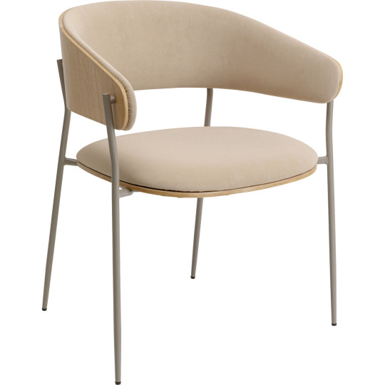 Chair with Armrest Cindy Greige