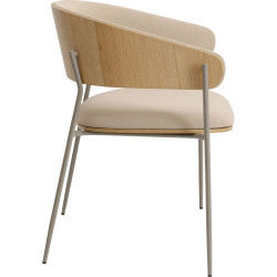 Chair with Armrest Cindy Greige