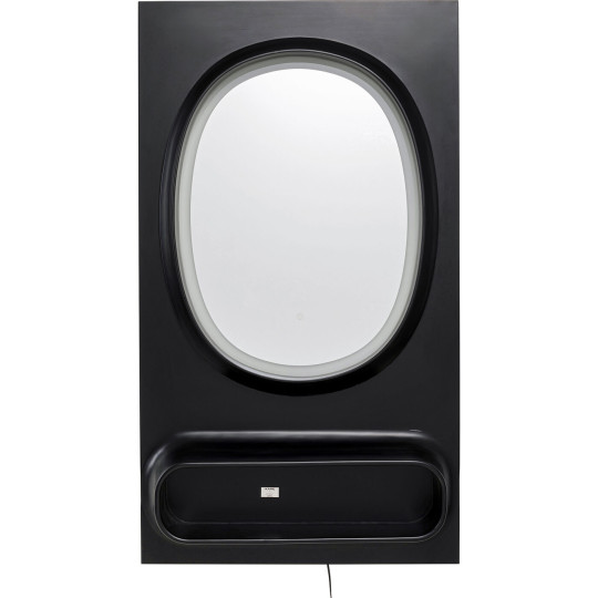Wall Mirror Aero LED Black 80x141cm