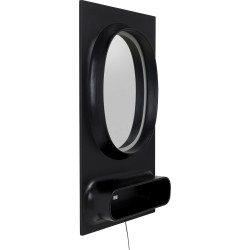 Wall Mirror Aero LED Black 80x141cm